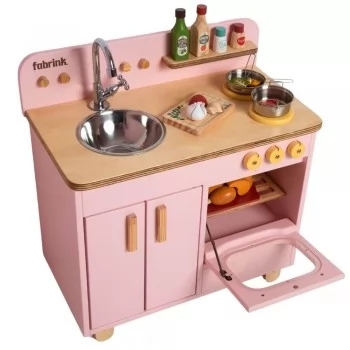 Bancada Infantil Rosa de Madeira Fabrink Brincadeira Criativa