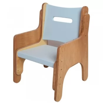 Cadeirinha Infantil de Madeira Azul Bebê Fabrink