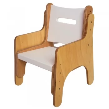 Cadeirinha Infantil de Madeira Branca Fabrink