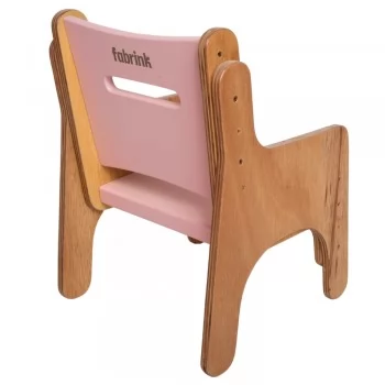 Cadeirinha Infantil de Madeira Rosa Fabrink