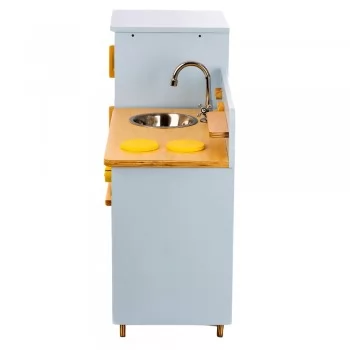 Cozinha Infantil Completa com Geladeira Azul Bebê Fabrink