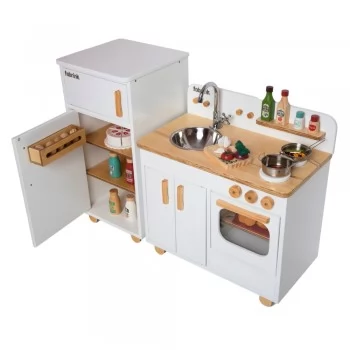 Cozinha Infantil Completa com Geladeira Branca Fabrink