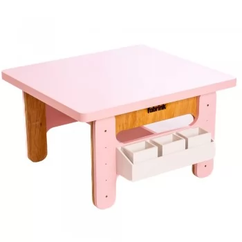 Mesa Infantil Rosa de Madeira Fabrink Diversão e Criatividade