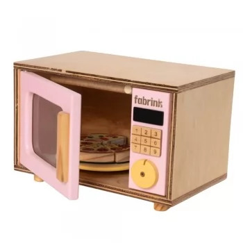 Microondas Infantil de Madeira Rosa Fabrink