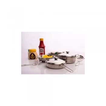Jogo de Panelinhas Inox Cozinha de Verdade para Crianças Fabrink