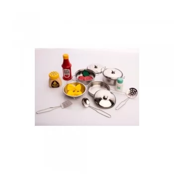 Jogo de Panelinhas Inox Cozinha de Verdade para Crianças Fabrink