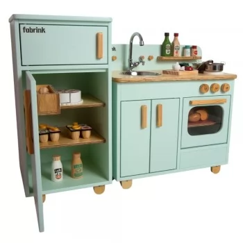 Cozinha Infantil Completa Com Geladeira Verde Fabrink