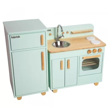 Cozinha Infantil Completa Com Geladeira Verde Fabrink