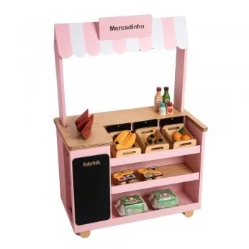 Mercadinho Infantil de Madeira Rosa Fabrink