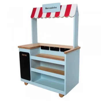 Mercadinho Infantil de Madeira Azul Bebe Fabrink