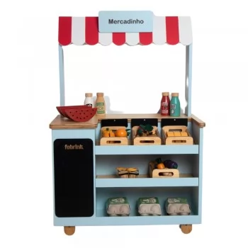 Mercadinho Infantil de Madeira Azul Bebe Fabrink